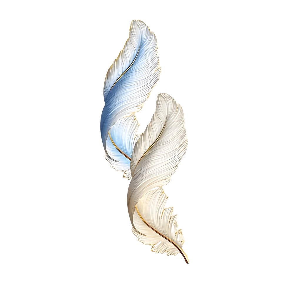 Feather Decorative Painting with USB Remote LED Wall Light