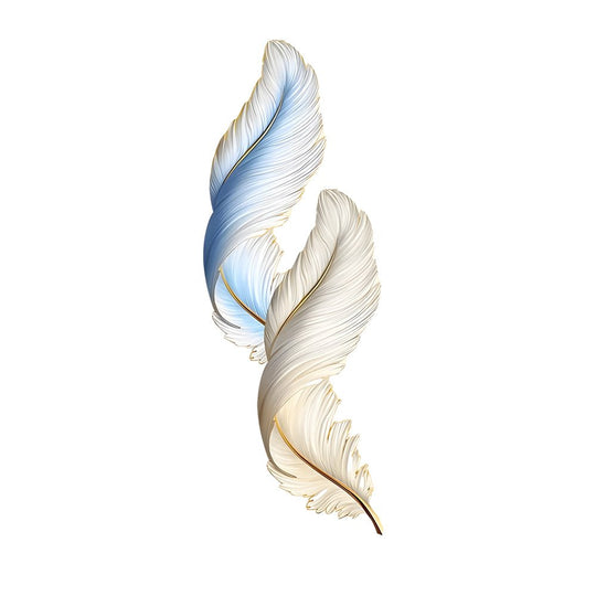 Feather Decorative Painting with USB Remote LED Wall Light