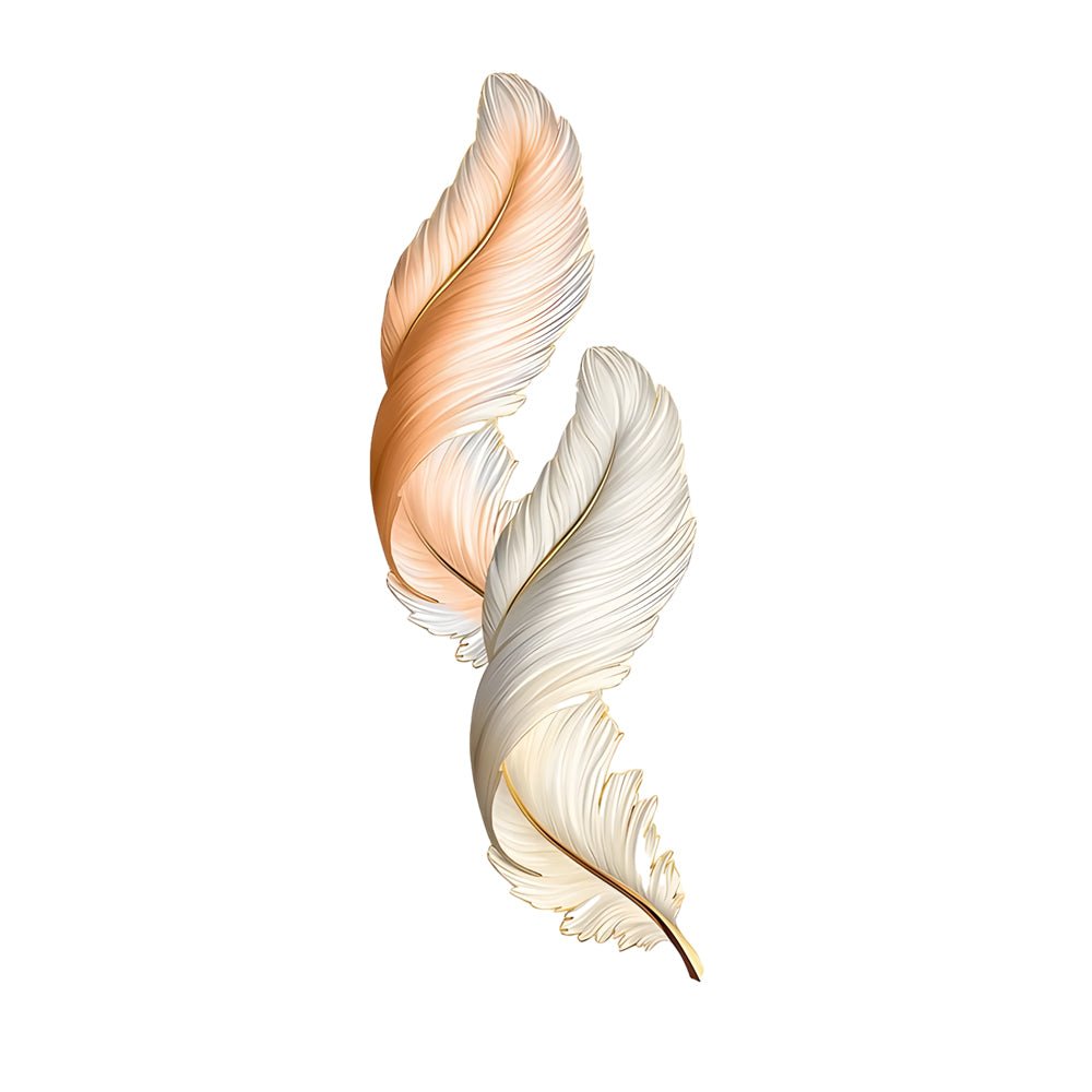 Feather Decorative Painting with USB Remote LED Wall Light