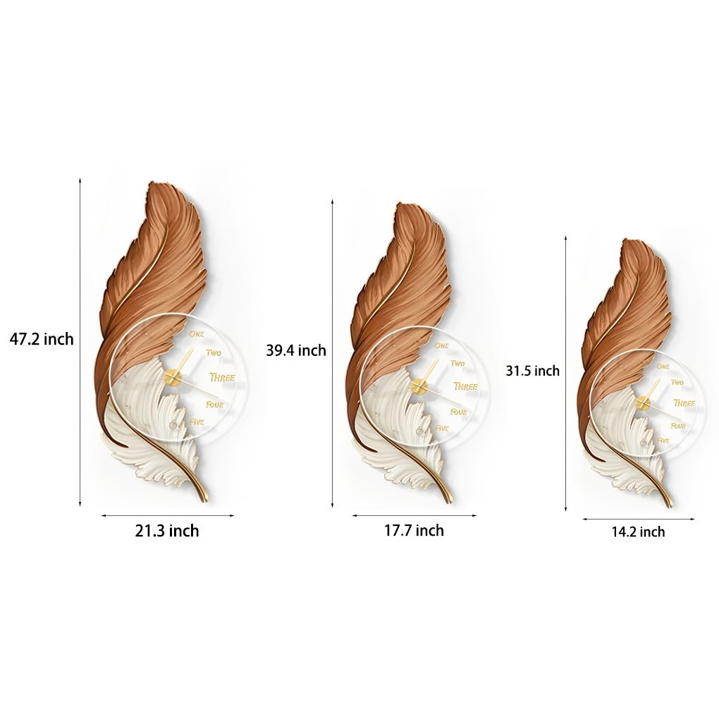 Feather Painting Acrylic USB LED Wall Clock with Remote