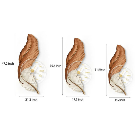 Feather Painting Acrylic USB LED Wall Clock with Remote