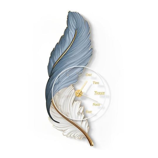 Feather Painting Acrylic USB LED Wall Clock with Remote