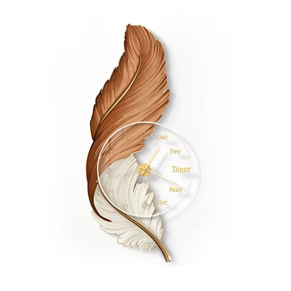 Feather Painting Acrylic USB LED Wall Clock with Remote
