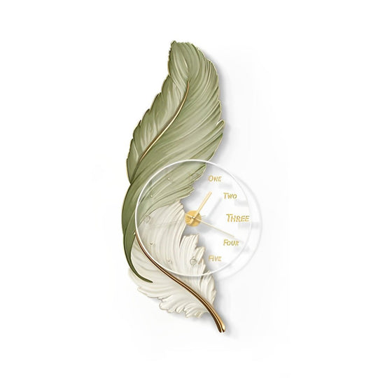 Feather Painting Acrylic USB LED Wall Clock with Remote