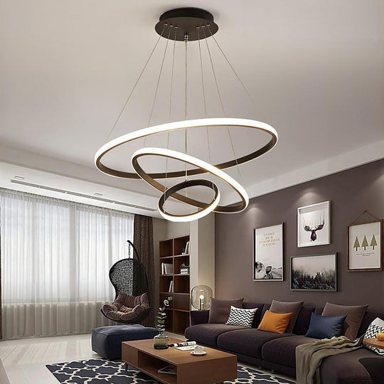 3 Ring Design Acrylic Aluminum LED Pendant Light