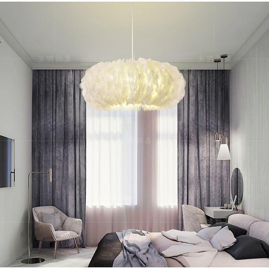 Feather Fairy Tale Theme Artistic Pendant Light for Bedroom