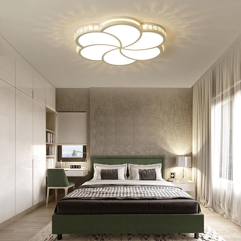 Flower Crystal Dimmable LED Flush Mount Ceiling Light