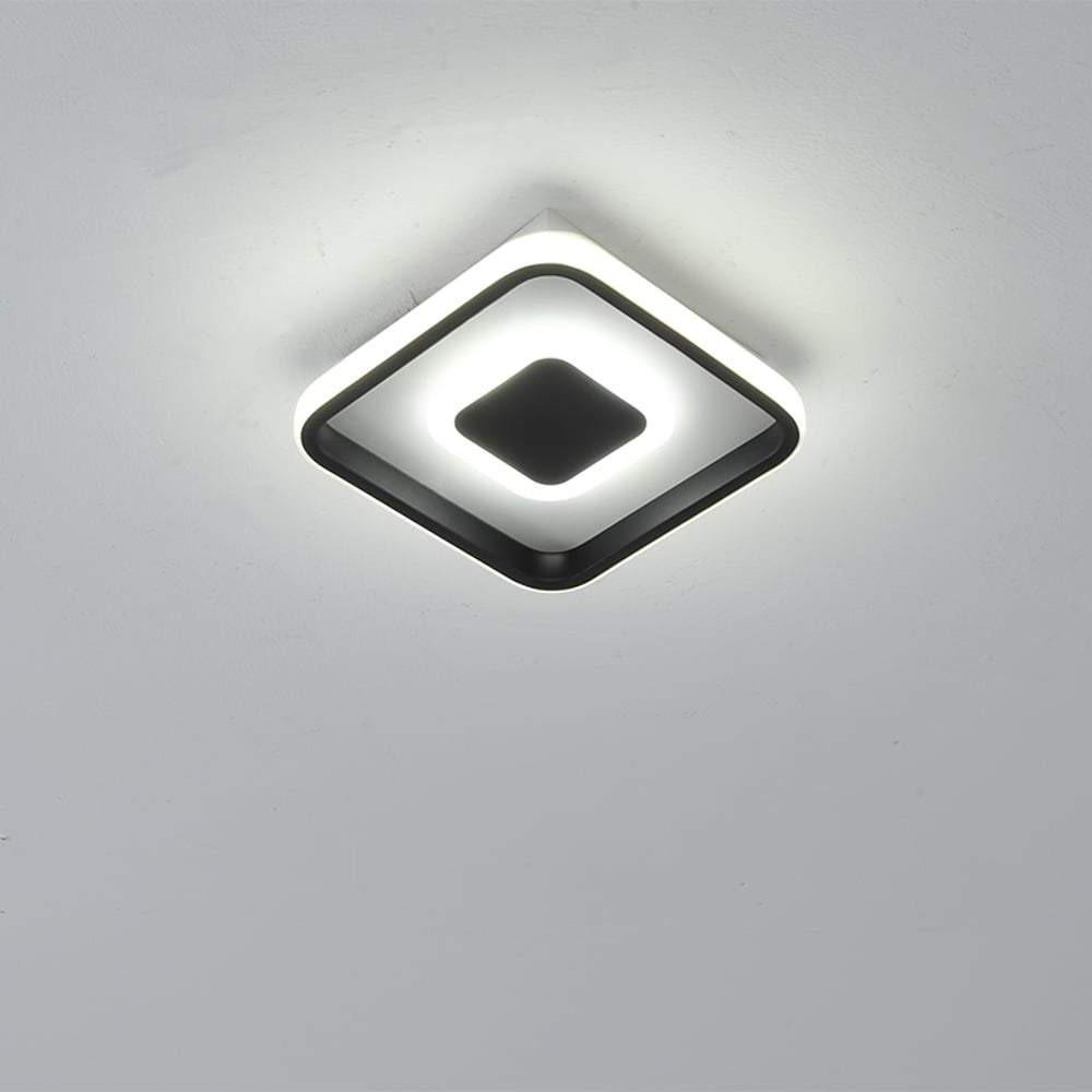 Dual Square LED Black Modern Flush Mount Ceiling Light