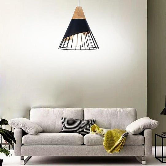 Rustic Conical Lantern LED Pendant Light