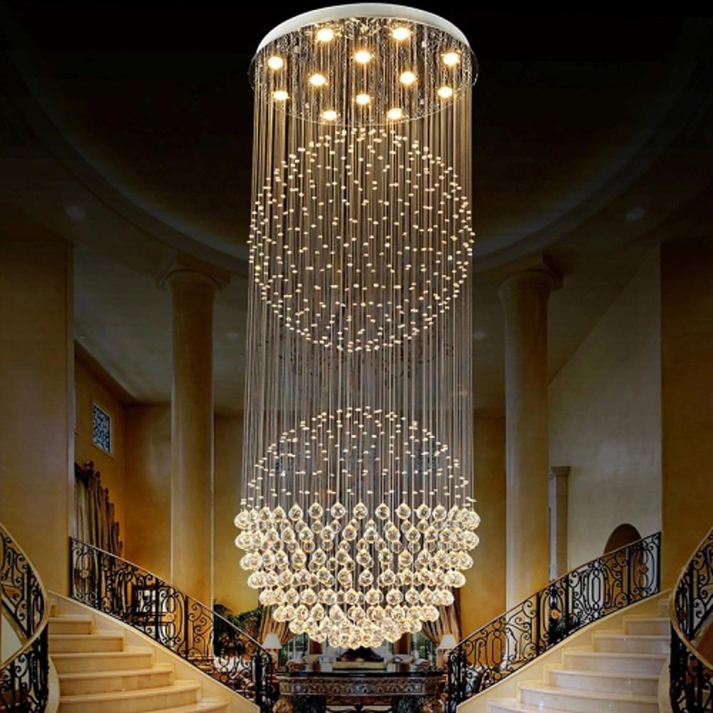 Double Sphere Metal Crystal Rustic Contemporary Chandelier