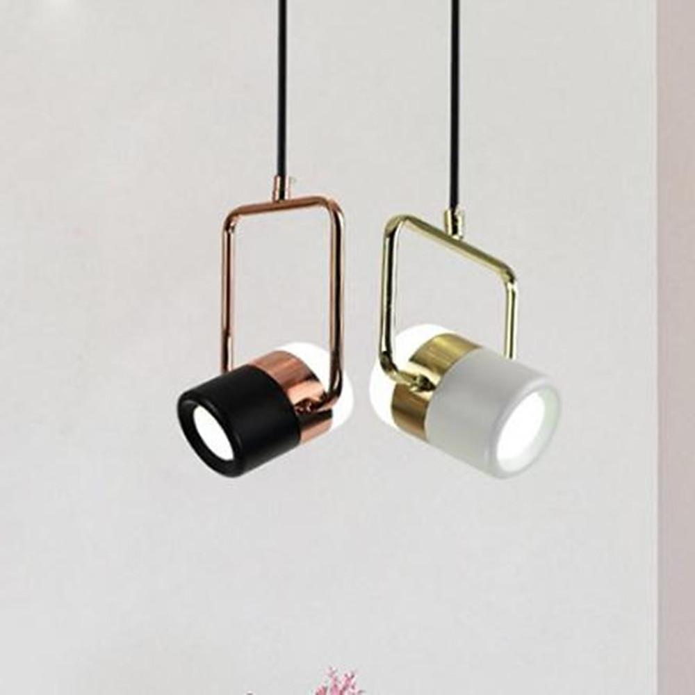 Projector Like Electroplated Metal Modern Pendant Light Flexible Ambient Glow