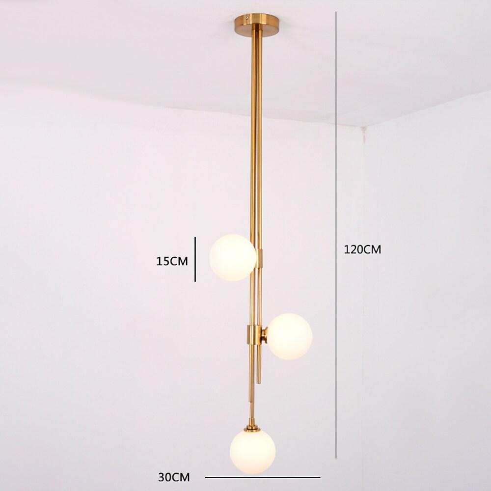 Elongated Gold Metal Glass LED Pendant Light