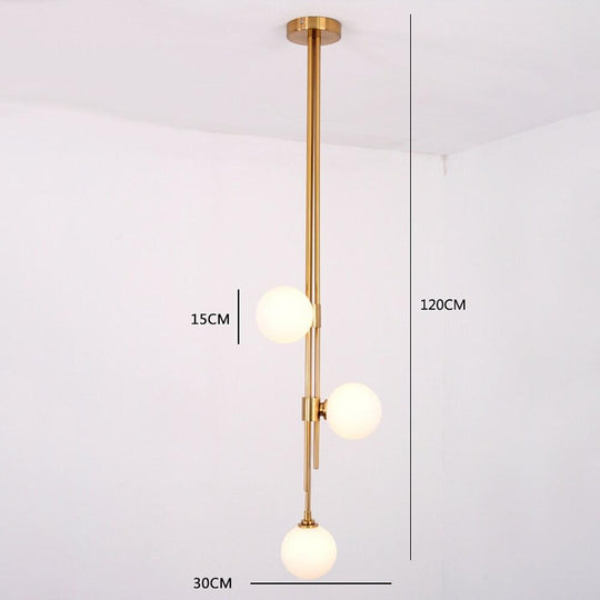 Elongated Gold Metal Glass LED Pendant Light