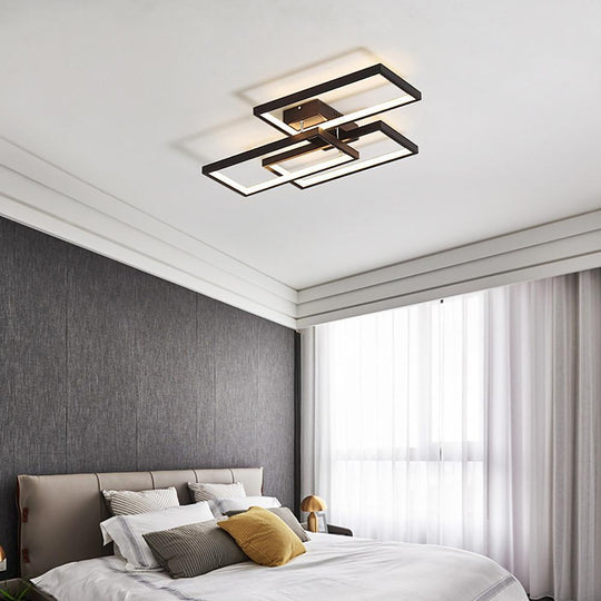 Geometric Rectangle LED Modern Flush Mount Ceiling Light