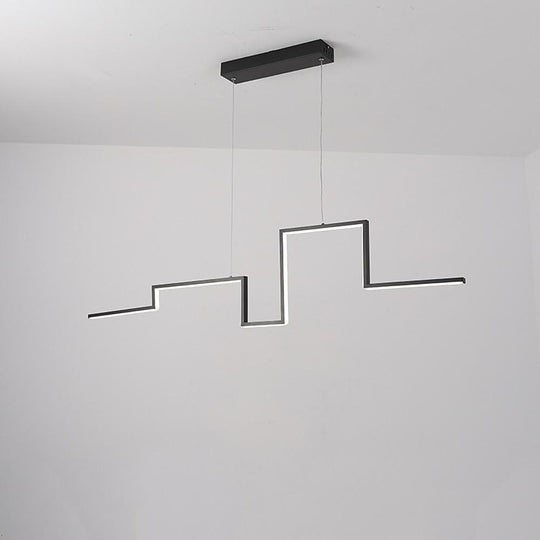 Modern Irregular Linear Metal PVC LED Pendant Light