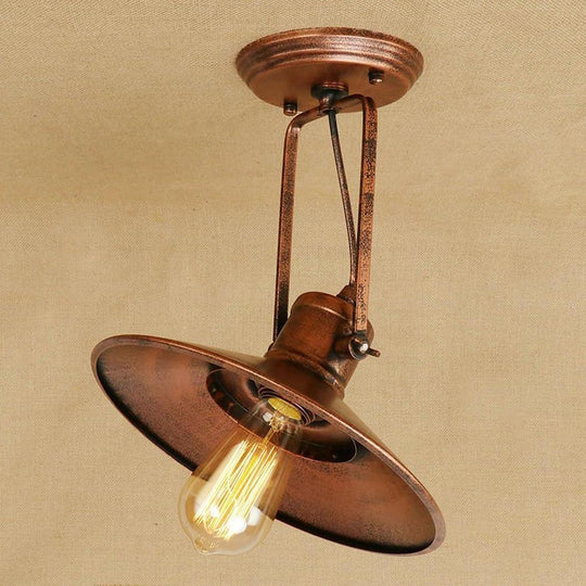 Round Metal Coastal Pendant Light with Large Dynamic LED Bulb