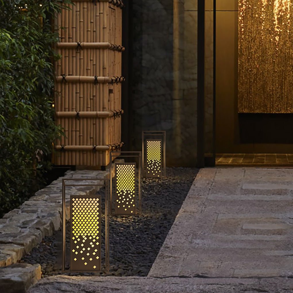 Floral Brown Stainless Steel Waterproof Garden Light