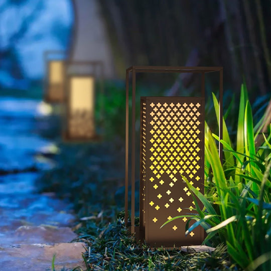 Floral Brown Stainless Steel Waterproof Garden Light