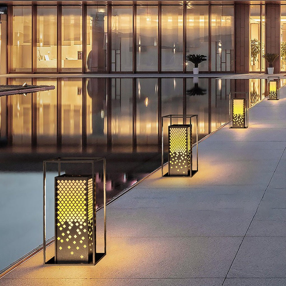 Floral Brown Stainless Steel Waterproof Garden Light
