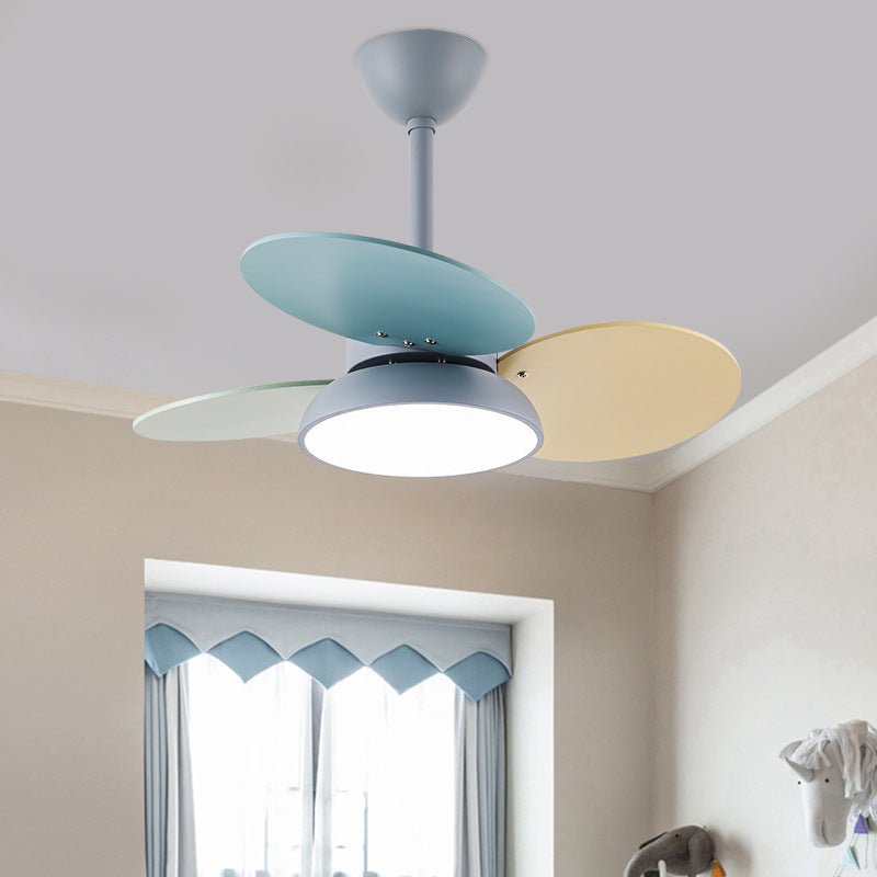 Modern Colorful Kids Pendant Ceiling Fan with Light