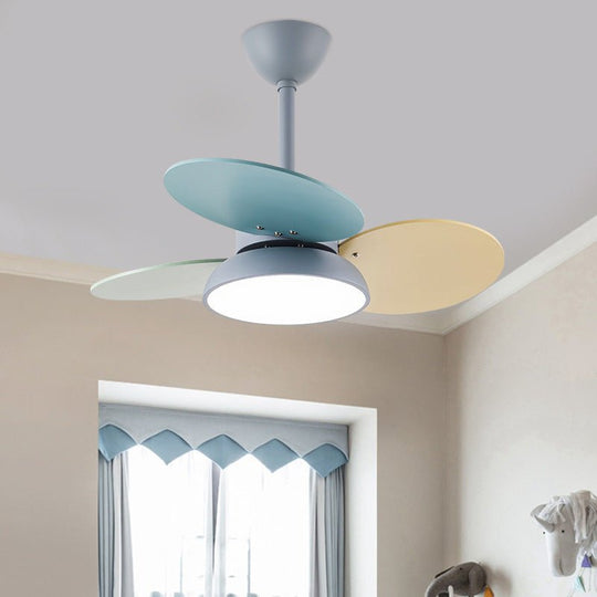 Modern Colorful Kids Pendant Ceiling Fan with Light