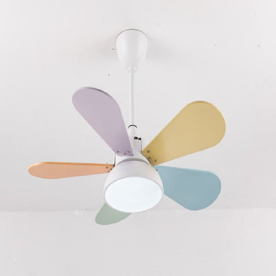 Modern Colorful Kids Pendant Ceiling Fan with Light