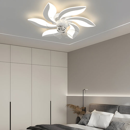 Flowers Leaves Shake Head Ceiling Fan with Light