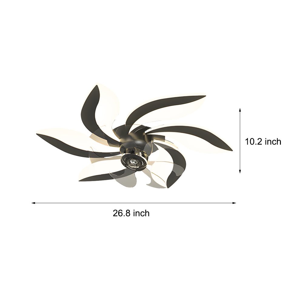 Flowers Leaves Shake Head Ceiling Fan with Light