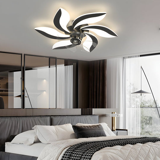 Flowers Leaves Shake Head Ceiling Fan with Light