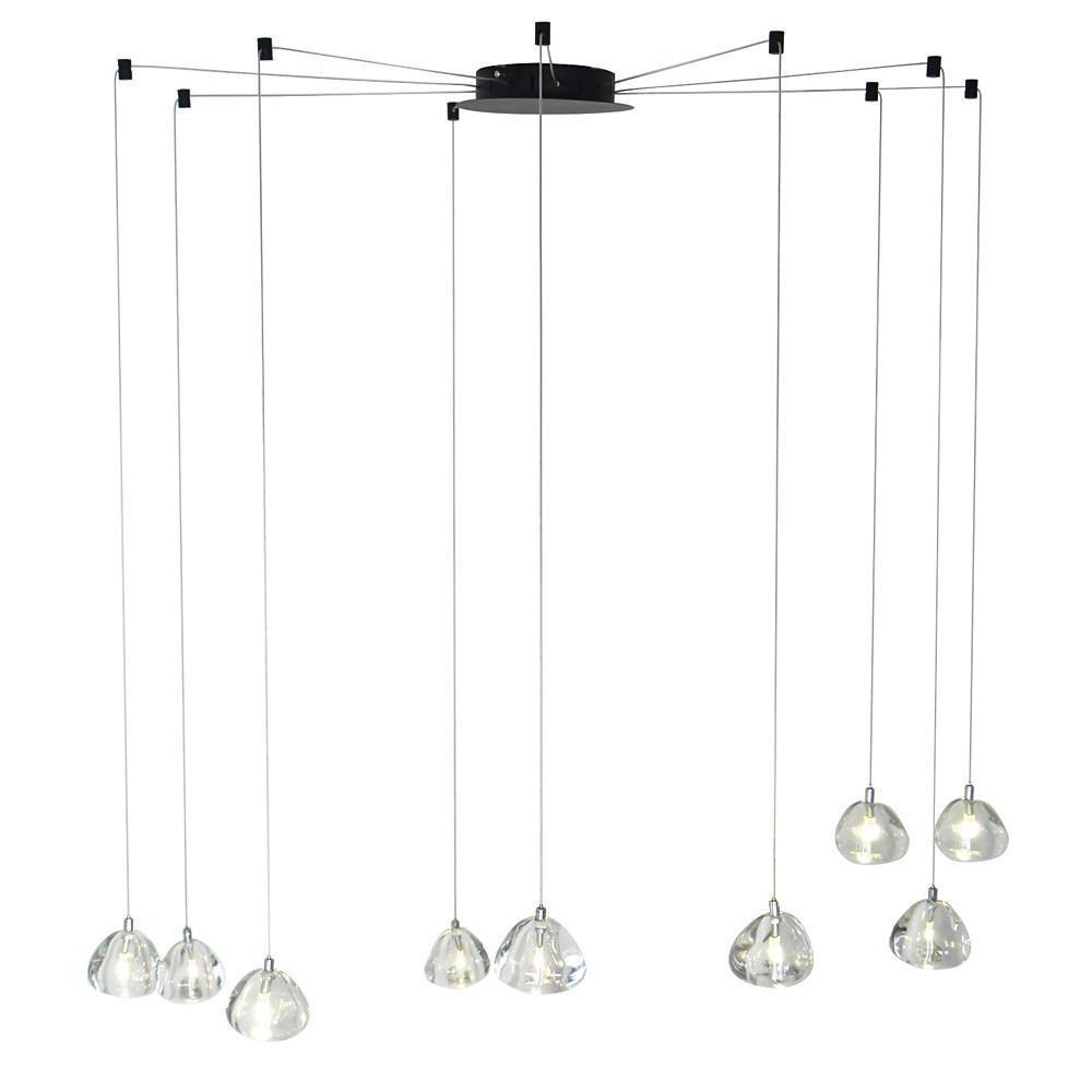 Contemporary Raindrop Crystal Chandelier – LED Cluster Design Ceiling Light