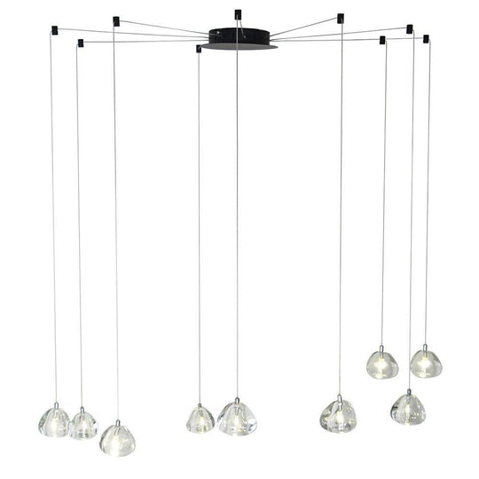 Contemporary Raindrop Crystal Chandelier – LED Cluster Design Ceiling Light
