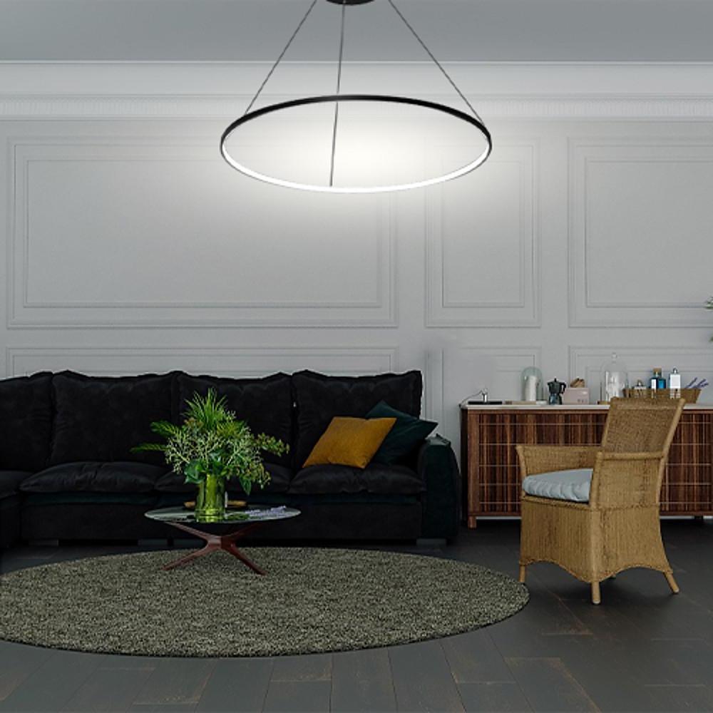 24'' Acrylic Big Ring Opal Shade LED Pendant Light