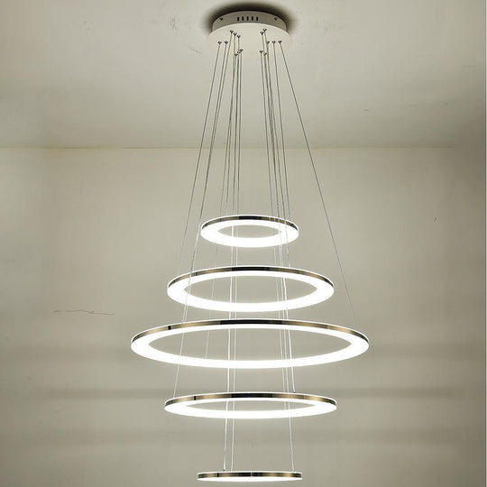Adjustable Contemporary 5-Tier LED Modern Pendant Chandelier