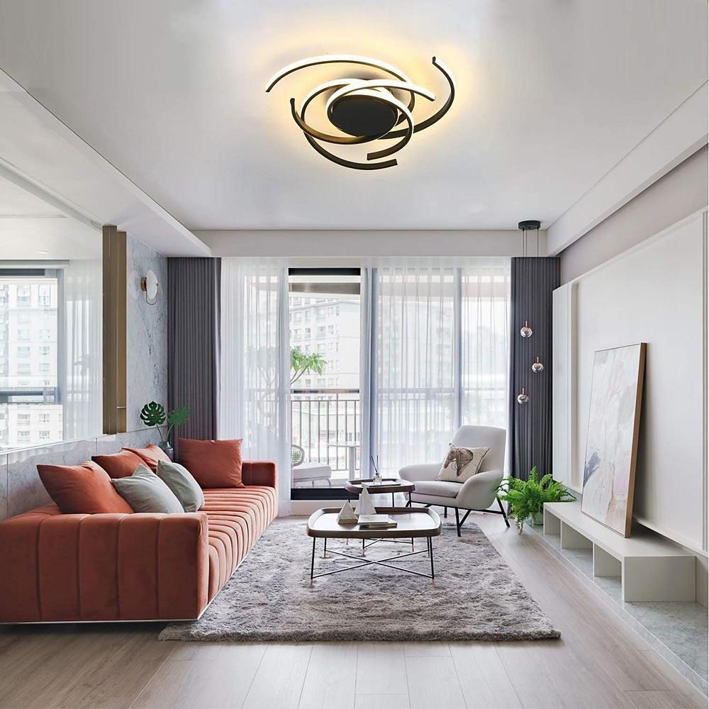 30 Inch Swirls Circle Abstract LED Flush Mount Ceiling Light