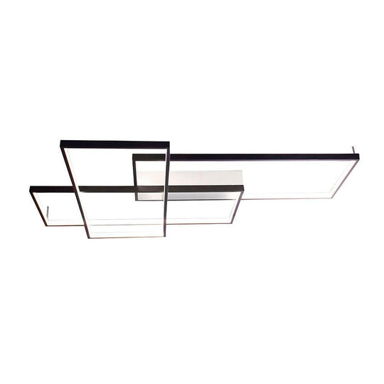 Overlapping Rectangles Aluminum Geometric LED Flush Mount Ceiling Light