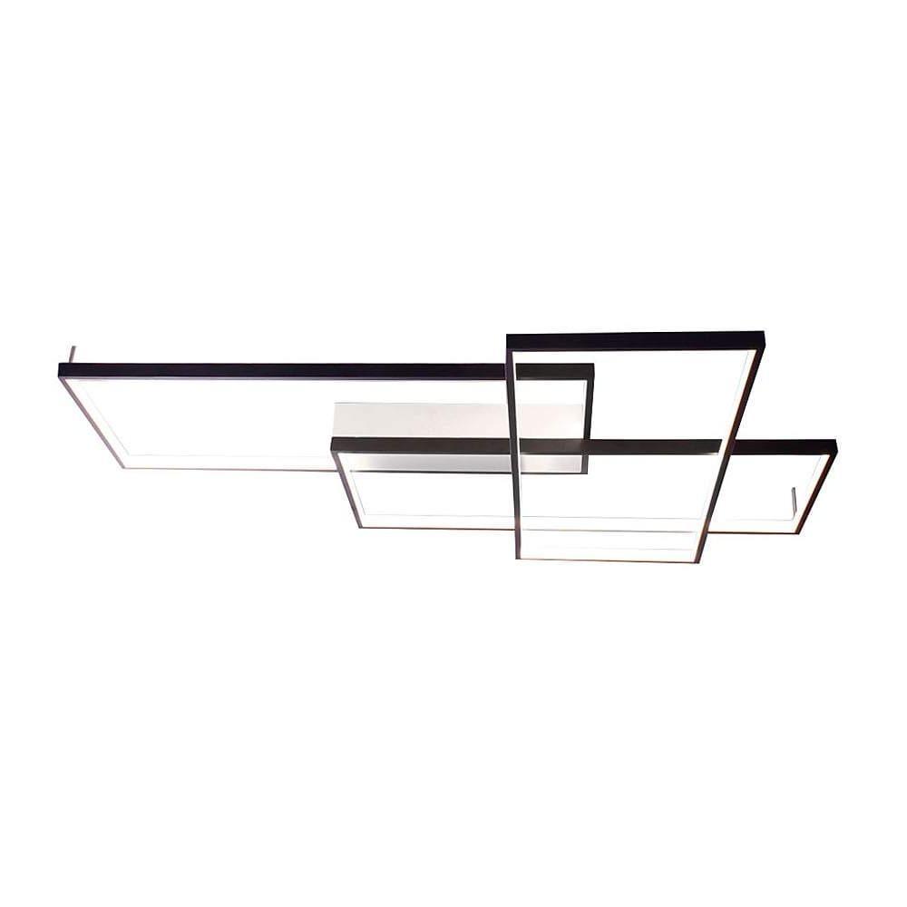 Rectangular Hybrid Modern Flush Mount LED Ceiling Light – 3-Tier Contemporary Design