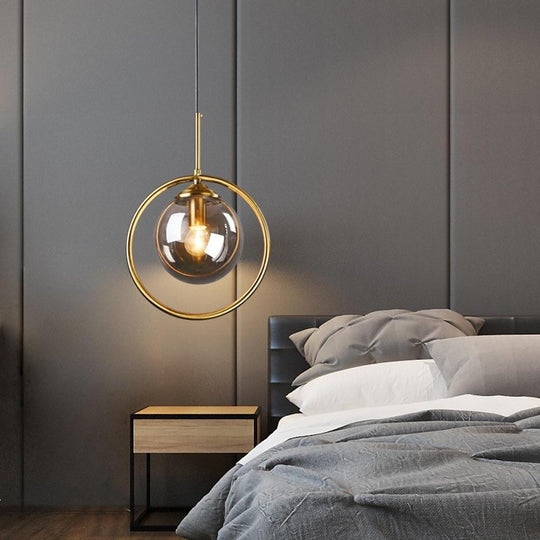 LED Bedside Industrial Nordic Glass Pendant Light