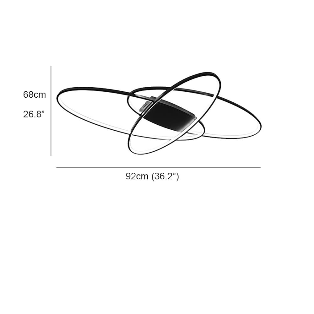 Overlapping Oval LED Modern Flush Mount Ceiling Light