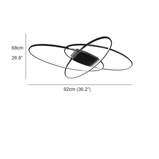 Overlapping Oval LED Modern Flush Mount Ceiling Light
