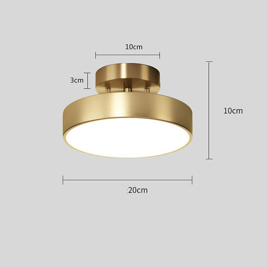 Circular Electroplated Copper LED Nordic Adjustable Ceiling Light