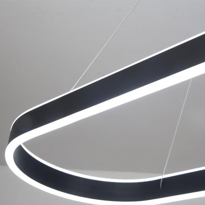 Rounded Rectangle LED Dimmable Modern Pendant Chandelier