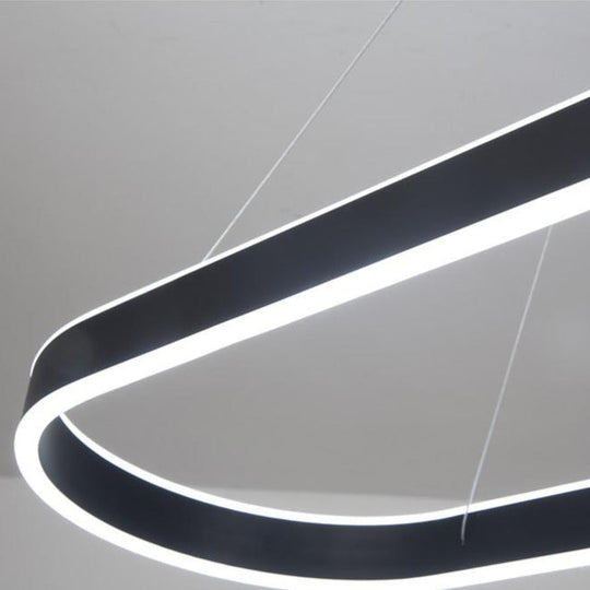 Rounded Rectangle LED Dimmable Modern Pendant Chandelier