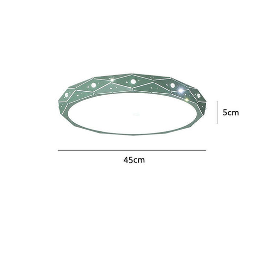 Circular Flush Mount Drum LED Ceiling Light – Modern Nordic Style