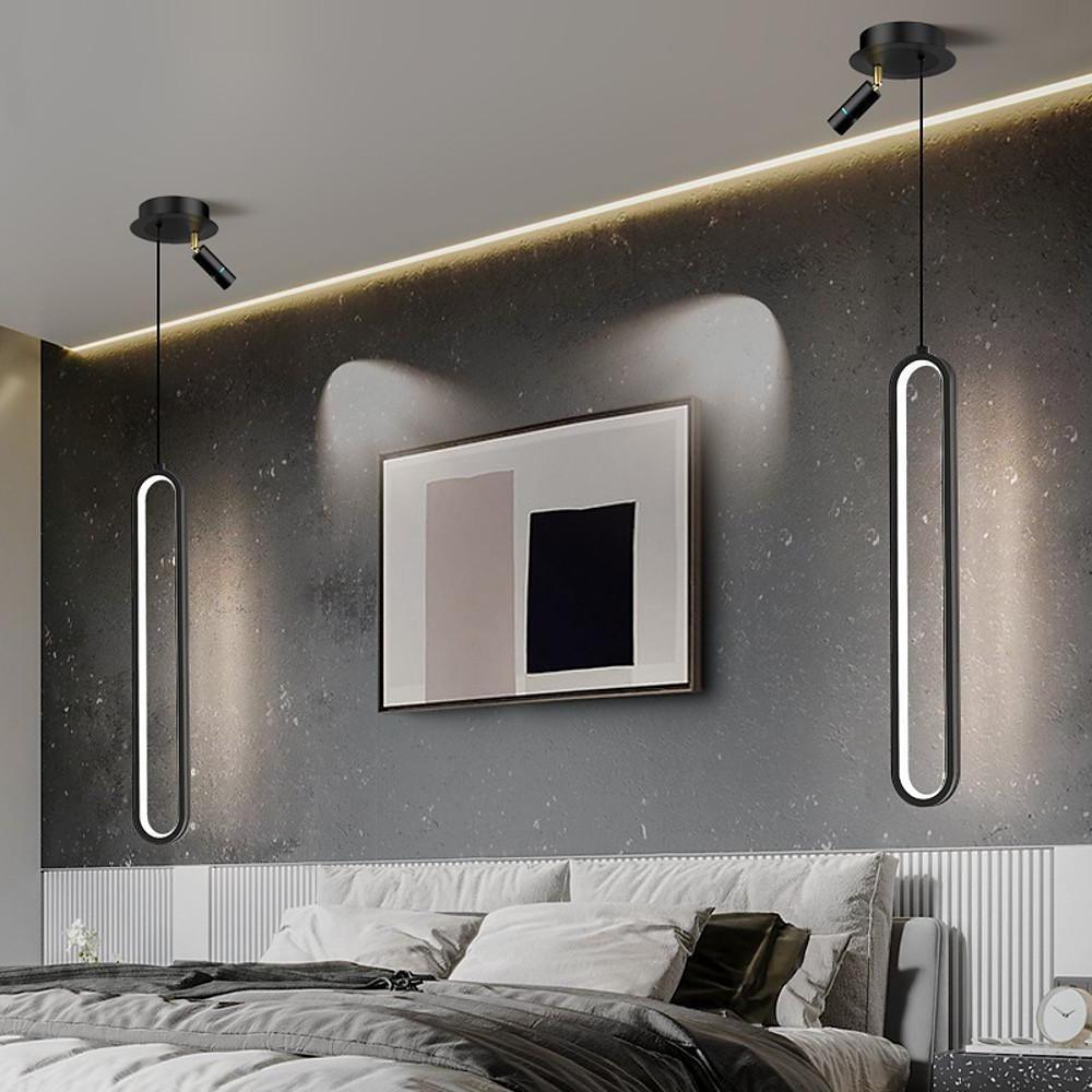 Elongated Modern Pendant Light Metal Acrylic Pendant Lighting