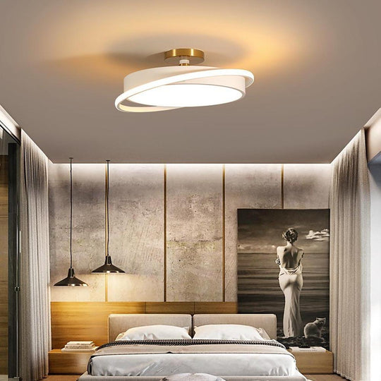 Circular LED Modern Flush Mount Ceiling Light Minimalist Metal Design