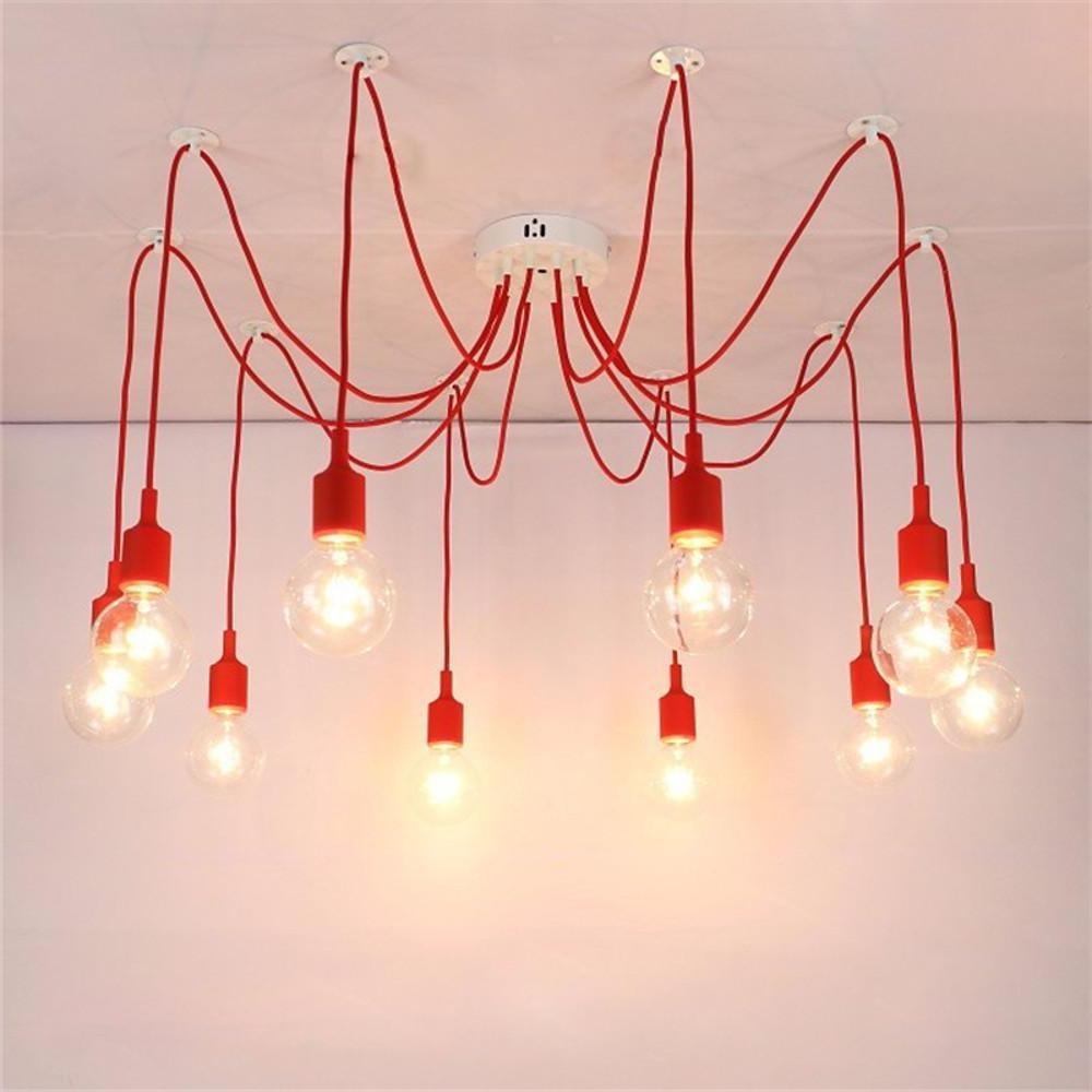 Cluster Spider Pendant Lighting 10 Heads DIY Adjustable Ceiling Light