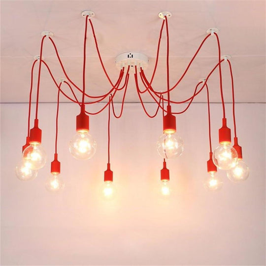 Cluster Spider Pendant Lighting 10 Heads DIY Adjustable Ceiling Light