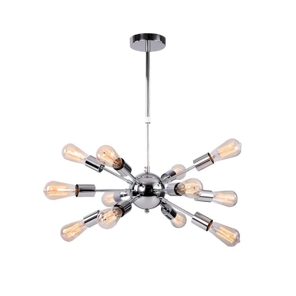 Modern Silver Sputnik Chandelier Dining Room & Kitchen Chandelier with 12 Bulbs