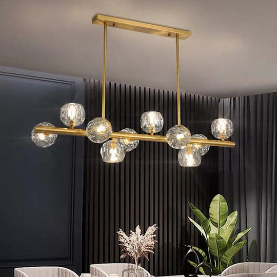 Gold Metal Crystal Globe Cluster LED Chandelier