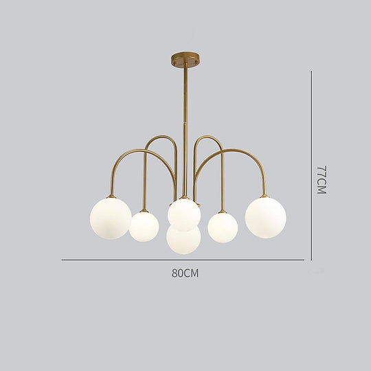 Sputnik Multi-Light Gold/Black Glass Globe LED Chandelier – 6 or 8 Lights